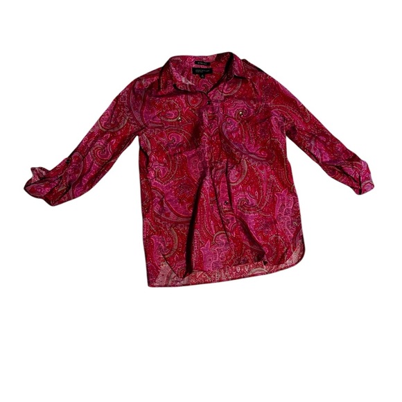 Pink Paisley Button-Up Shirt - Picture 1 of 3